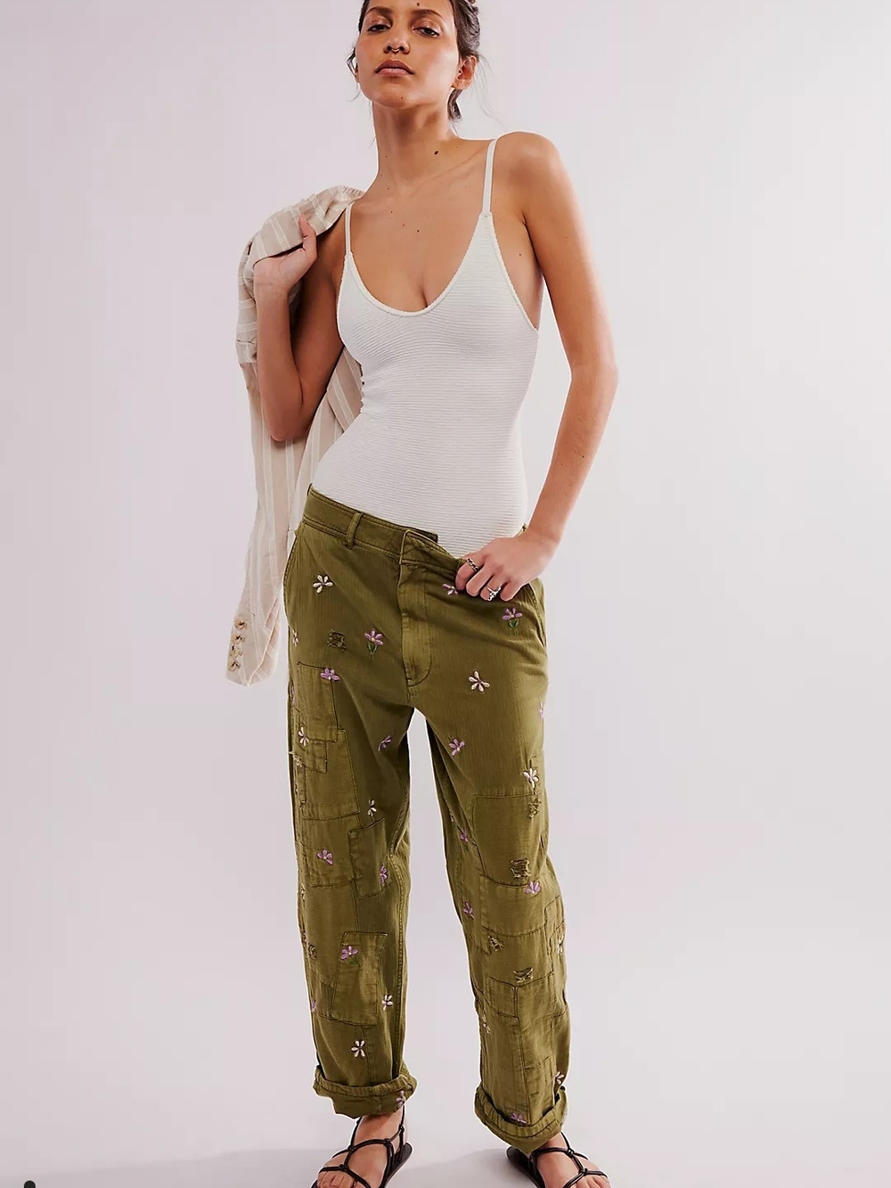 Free People Patched Posy Pants